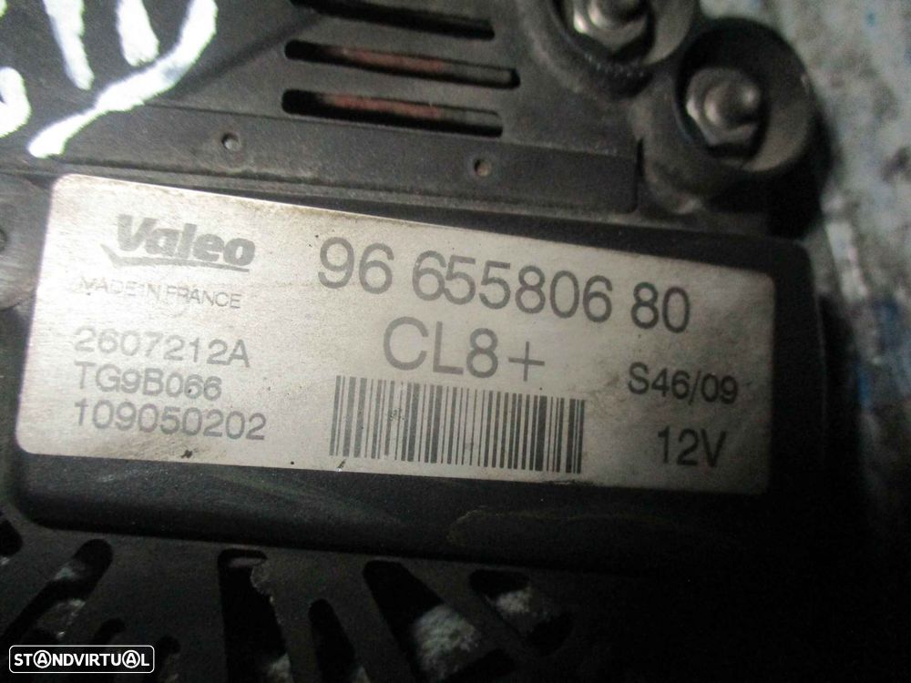 Alternador 9665580680 CL8   2607212A  TG9B PEUGEOT 207 2009 1.4HDI CITROEN BERLINGO 2010 1.6 HDI 90CV 5P BRANCO VALEO - 2