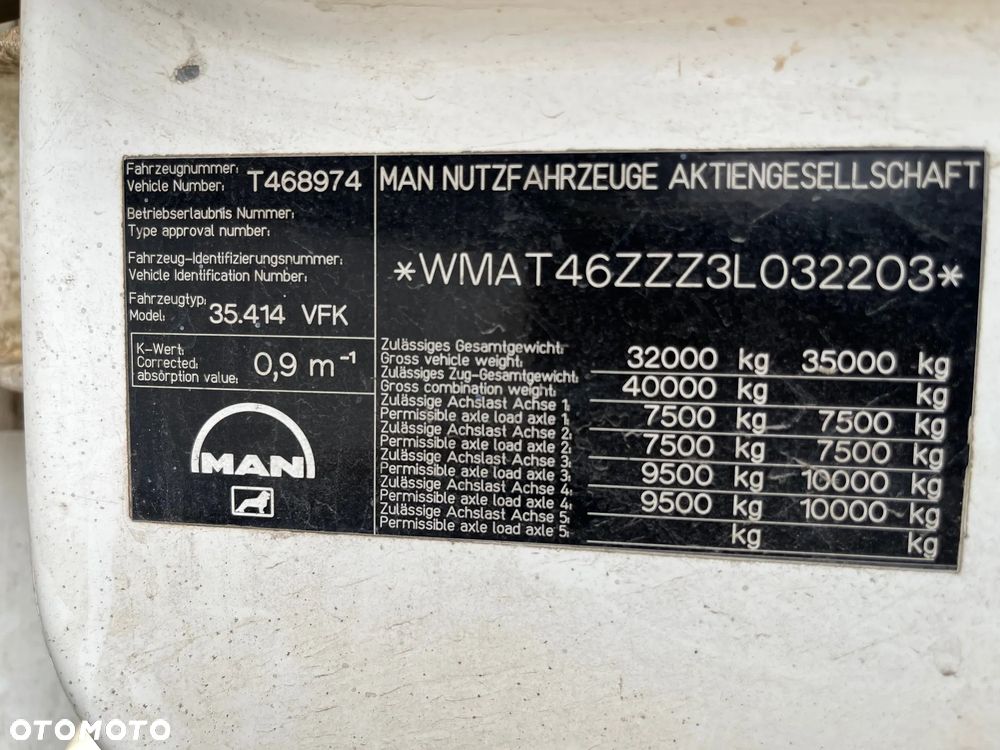 MAN FE 35.410  8x4 Meiller Kipper 3 stronny 2 siłowniki Nowe opony Czołownica - 12
