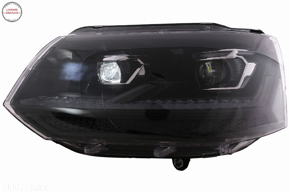Faruri Full LED VW Transporter Caravelle Multivan T5 Facelift (2010-2015) Negru- livrare gratuita - 15