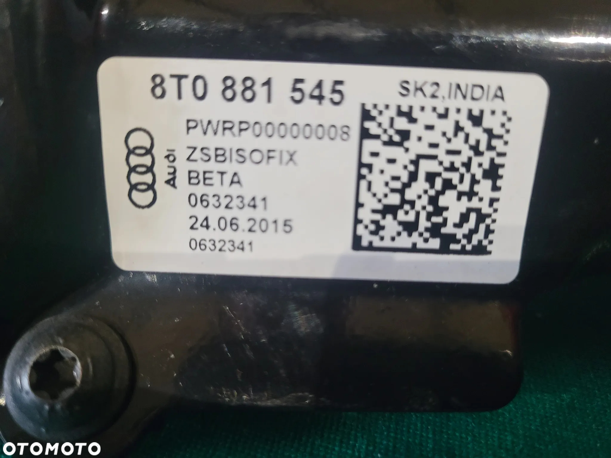 AUDI A4 A5 A6 A7 Q5 ISOFIX FOTELA PASAŻERA 8T0881545 - 3