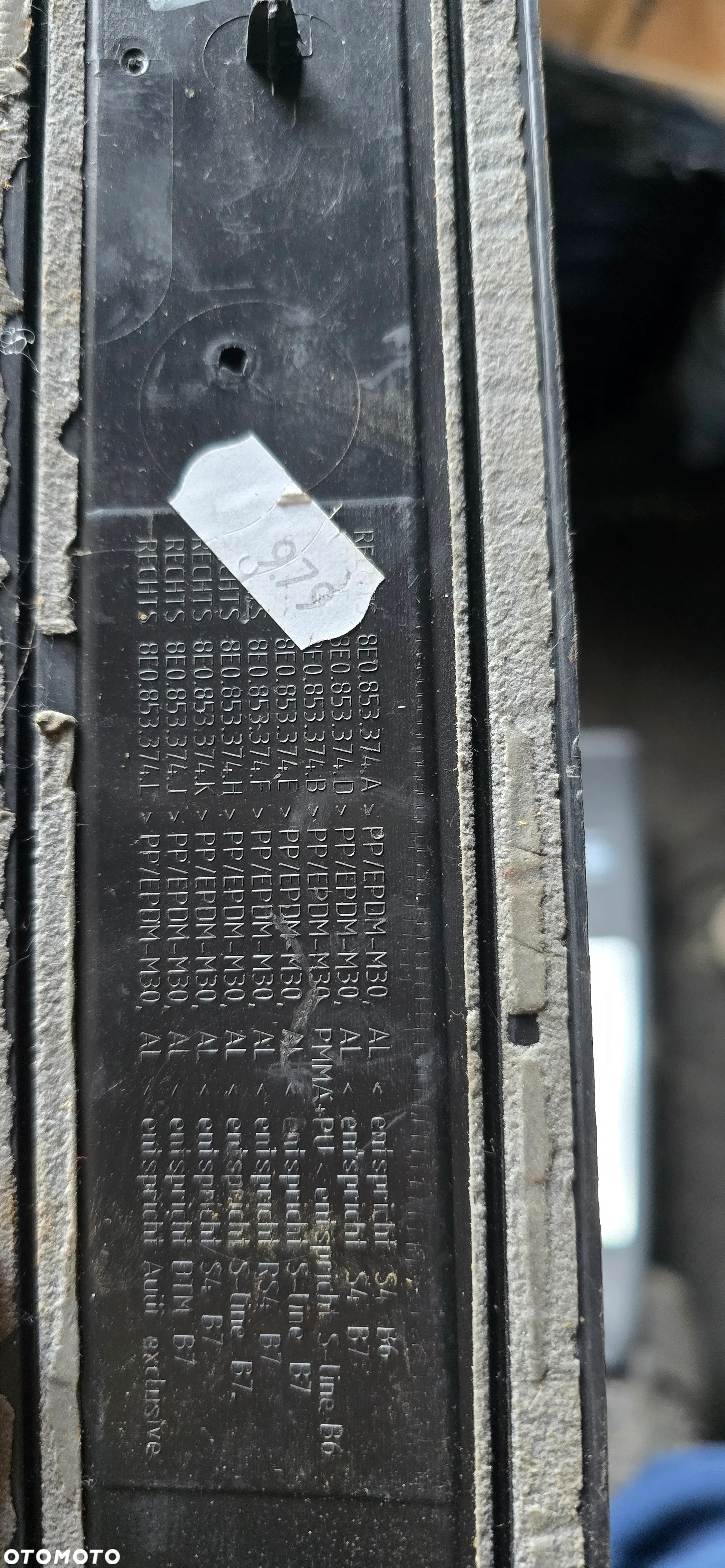 Listwy wewnętrzne progowe Audi A4 B6 B7 S Line komplet - 10