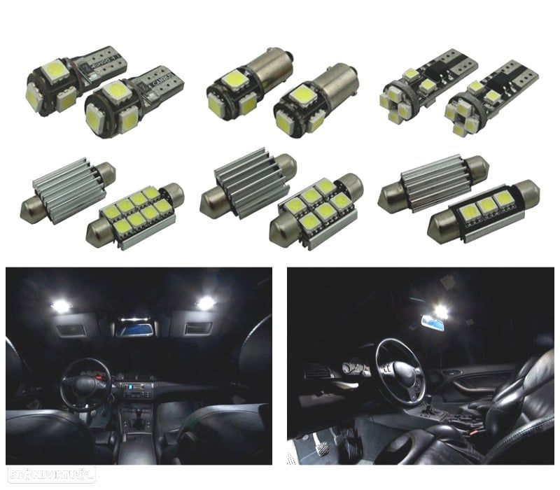 KIT 15 LAMPADAS LED INTERIOR PARA BMW E46 COUPE SEDAN 318I 325I 328I 330I M3 99-05 - 2
