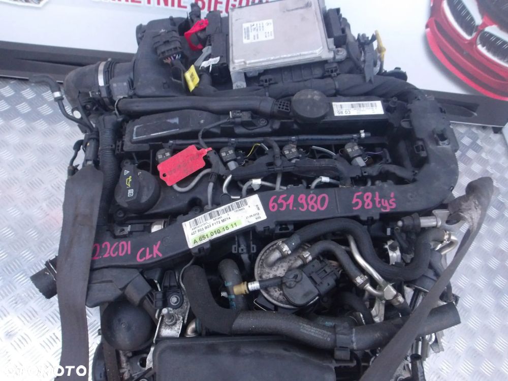 SILNIK KOMPLETNY MERCEDES CLK 2.2 CDI BITURBO 651.980 58 TYS NISKI PRZEBIEG - 2