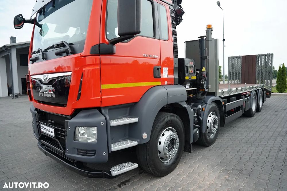 MAN TGS 35.360 / 8x2-4 / REMORCA AUTO + HIAB 228 E-2 HGV / PUNTE RIDICATĂ / COMANDE HIDRAULICE / TELECOMANDĂ / TROLIU / - 15