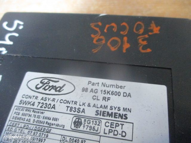 Modulo 98Ag15k600da FORD FOCUS 1998 1.4I 75CV 0P Centralina Do Fecho Central - 2