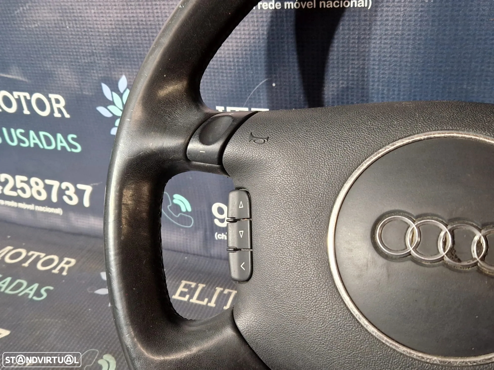 Volante usado pele multifunções AUDI A4 B6 4 BRAÇOS AUTOMATICO PATILHAS AIRBAG - 4
