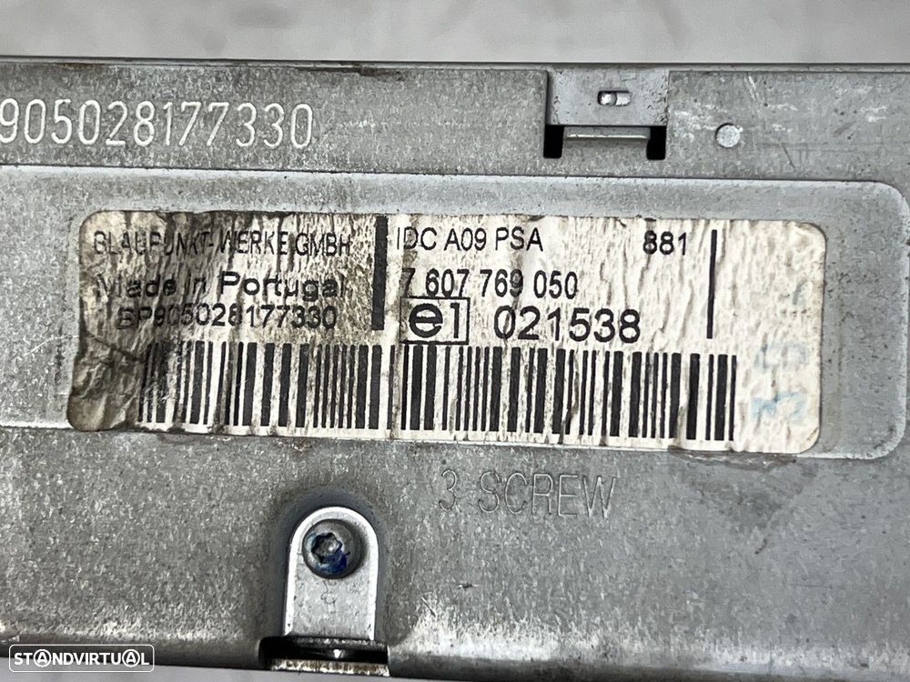 Rádio + Leitor de CDs PEUGEOT 307 (3A/C)10.01 964544367700 / 7607769050 - 6