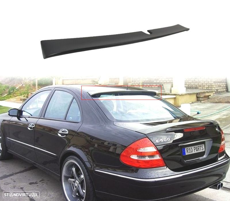 SPOILER TETO MERCEDES CLASE E W211 02-06 LOOK AMG PRETO BRILHANTE - 1