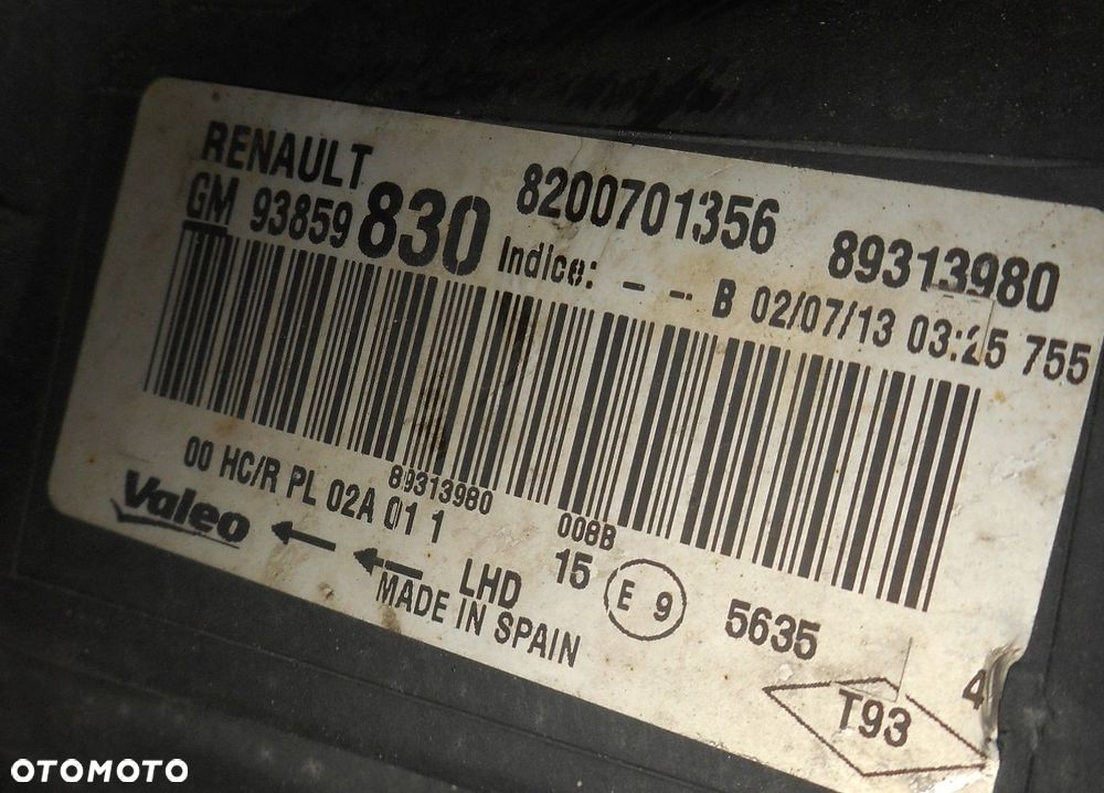 renault traffic ii 07r lampa prawa przód - 14