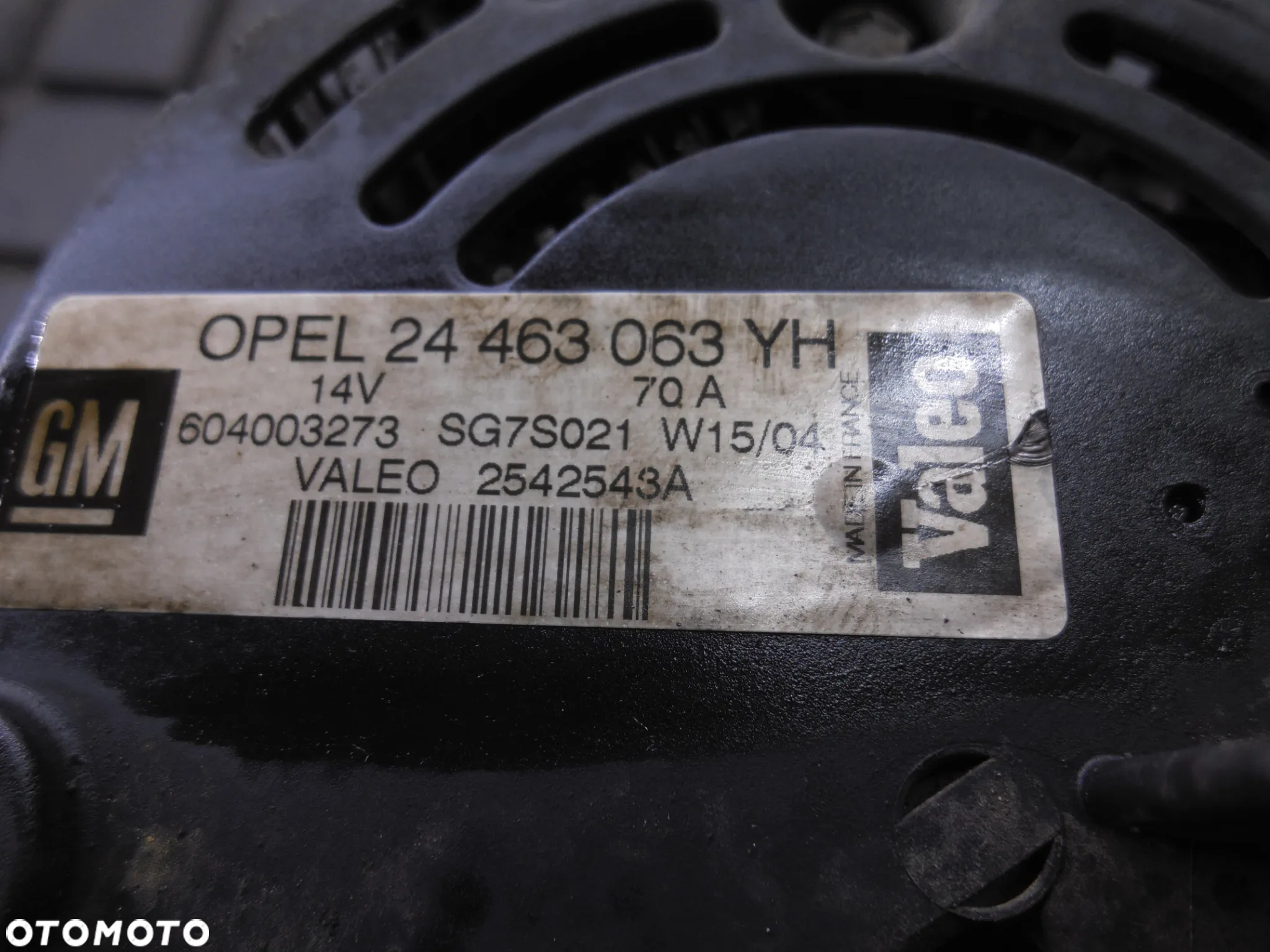 OPEL ASTRA G II 1.4 B 2004 ALTERNATOR 24463063YH - 3