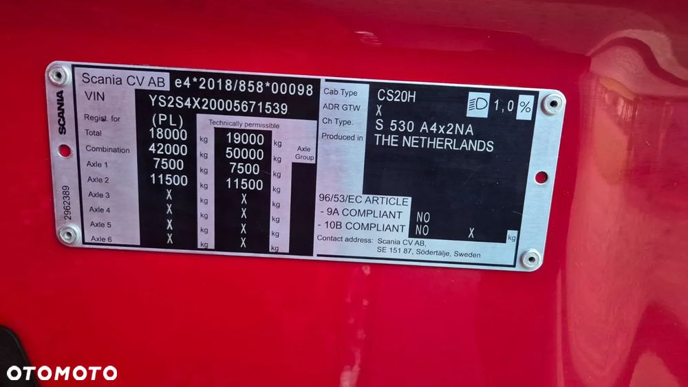 Scania SCANIA///S530///V8///2022/// FULL LED///ALUFELGI/// KLIMATYZACJA POSTOJOWA/// ZABUDOWY MIĘDZYOSIOWE/// SKÓRZANE FOTELE///WAGA/// STAN JAK NOWY///RETARDER/// - 37