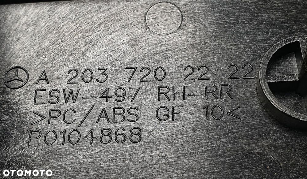 DEKOR LISTWA BOCZKA DRZWI PRAWY TYŁ MERCEDES W203 A2037202222 - 6