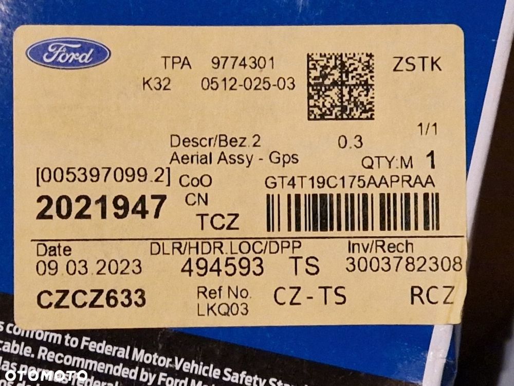 FORD ANTENA GPS PŁETWA GT4T-19C175-AAPRAA NOWA OE - 4
