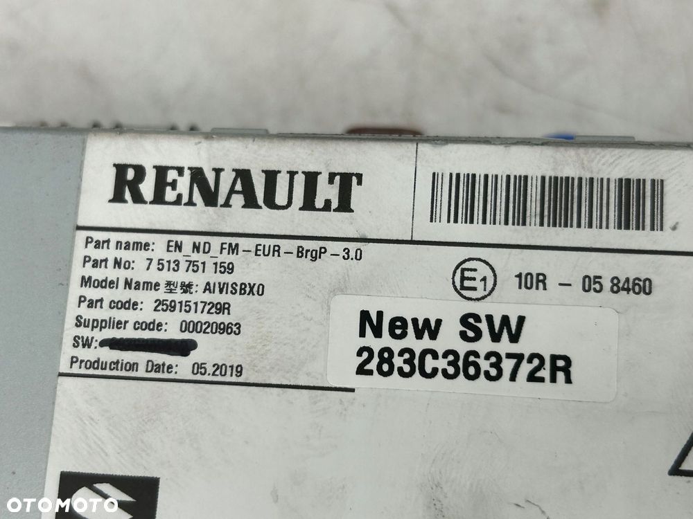 radioodtwarzacz stacja multimedialna renault megane iv 259151729r - 5