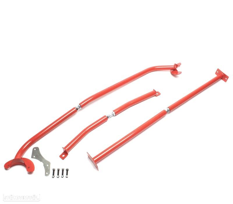 KIT BARRAS ANTI-APROXIMAÇÃO AJUSTÁVEIS SEAT TOLEDO 1M 99-04 VERMELHO - 1