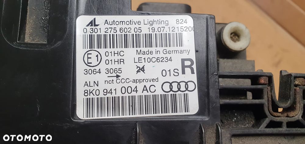 Lampa prawy przód przednia prawa Audi A4 B8 Lift UK 8K0941004AC - 9