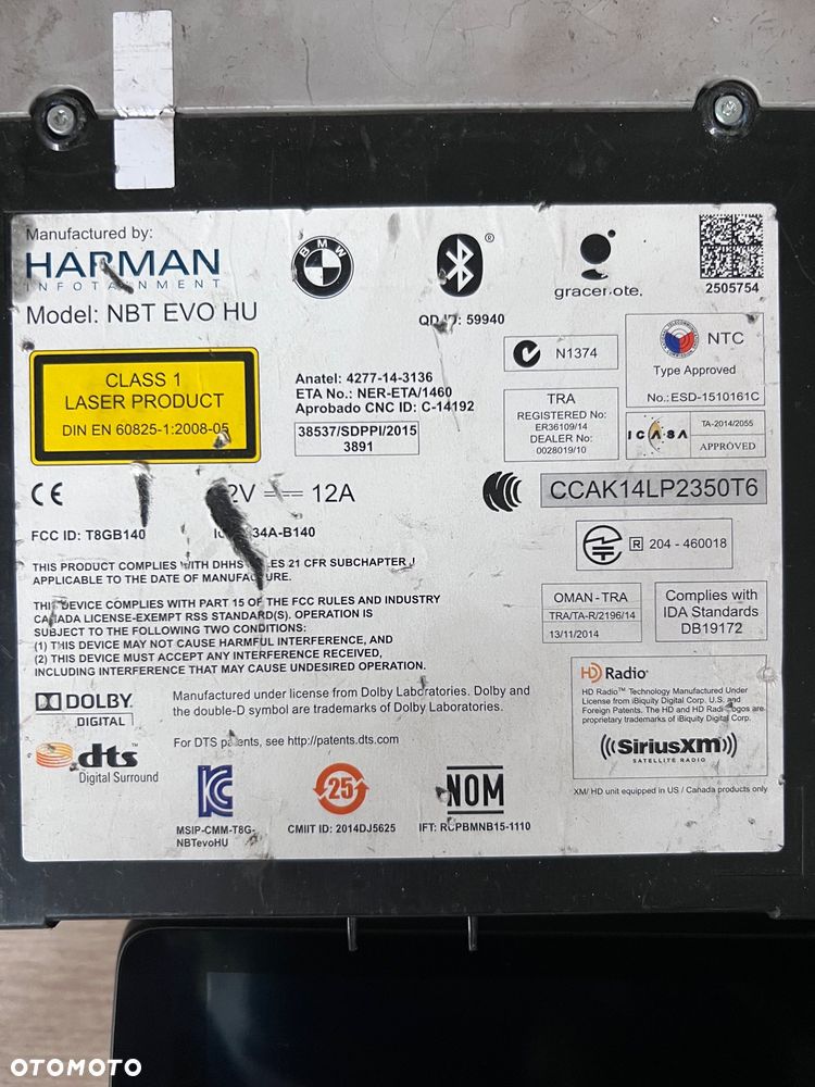 Zestaw NBT EVO ID6 BMW F30 F32 F36 879411801 6822626 - 2