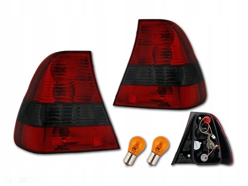 Lampy tylne kpl Tuning Red Smoke Dymiono Czerwone Bmw 3 e46 Compact 20-2004 - 1