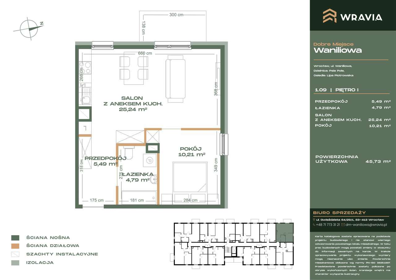 2 pokoje + balkon | 45,84 m2 | taras na dachu | ul. Waniliowa, BEZ PCC