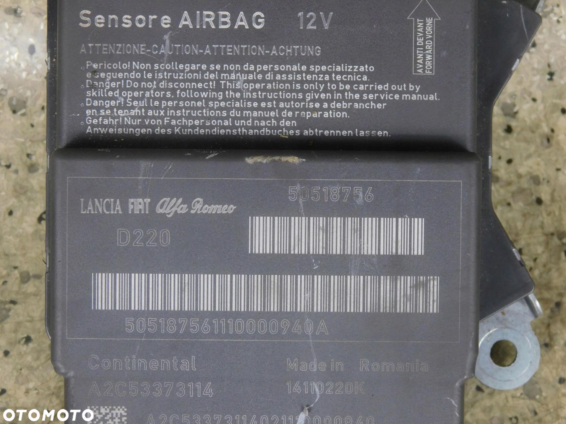 50518756 Moduł Sensor Air Bag Alfa Romeo Mito 1.3 Jtdm 2009-2018 - 2