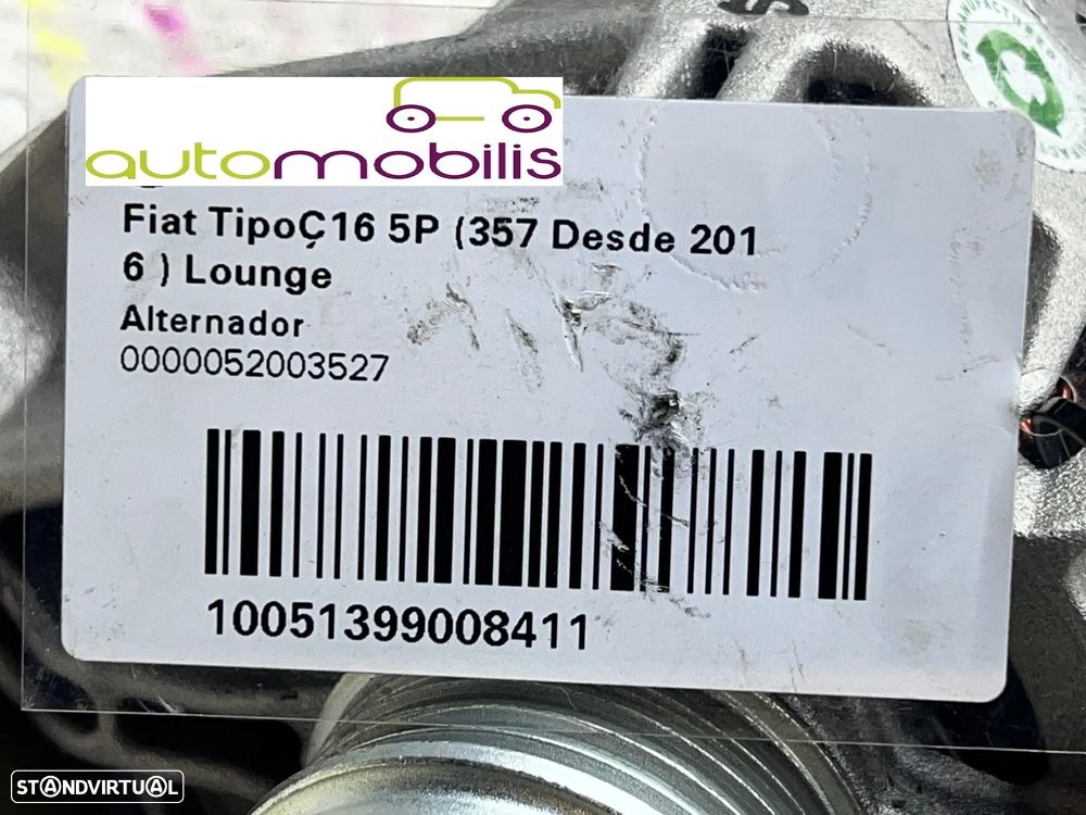 Alternador FIAT TIPO Sedan (356_, 357_) 1.4 i Ref. 52003527 - NO. 50294 - 6