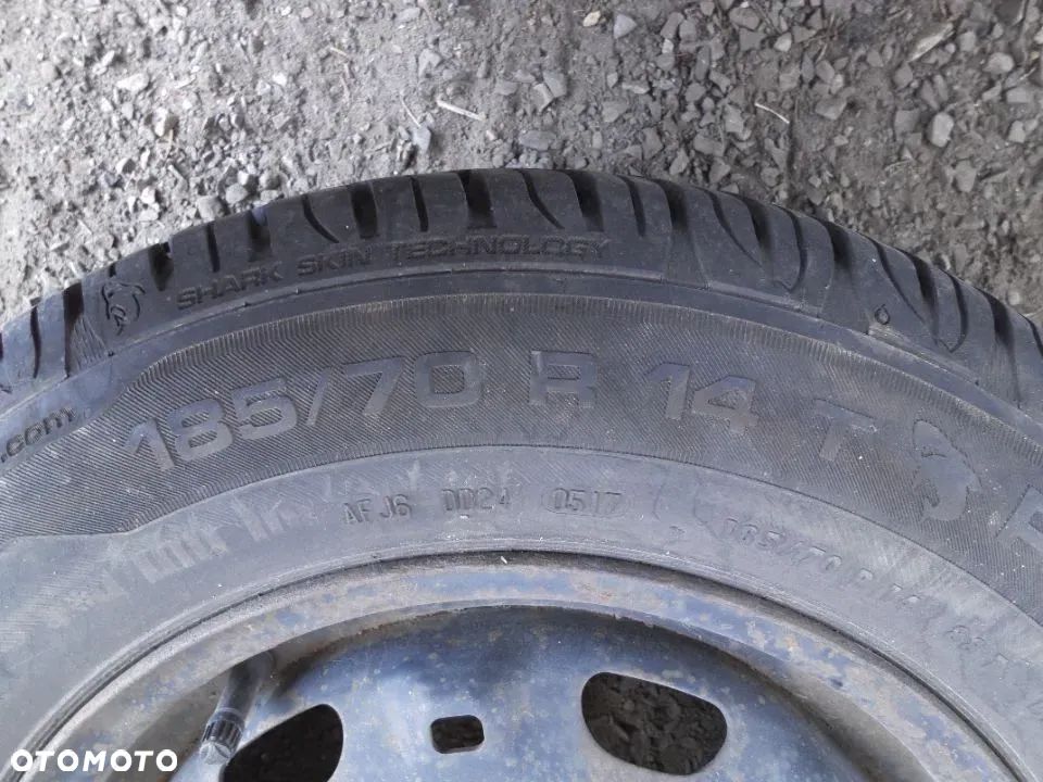 2x KOŁO FELGA VW Stalowa R14 6J 5x100 ET43 6Q0601027A + OPONY LETNIE UNIROYAL 6MM 185/70/R14 0517 VOLKSWAGEN POLO IV FABIA IBIZA III - 4