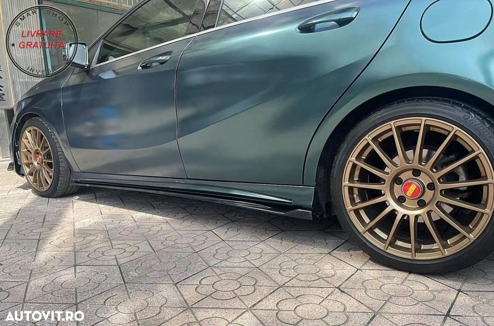 Extensii Praguri Laterale Mercedes A-Class W176 Sport Line A45 (2012-2018) Negru L- livrare gratuita - 10