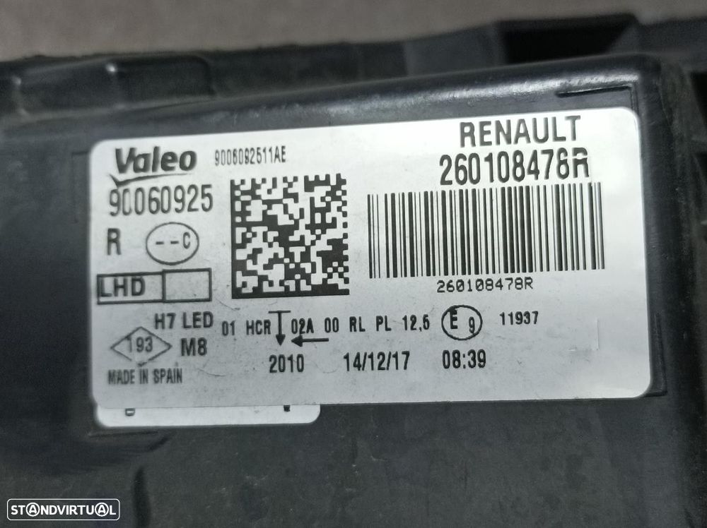 FAROL DIREITO RENAULT MEGANE IV FASTBACK 2017 -260108478R - 7
