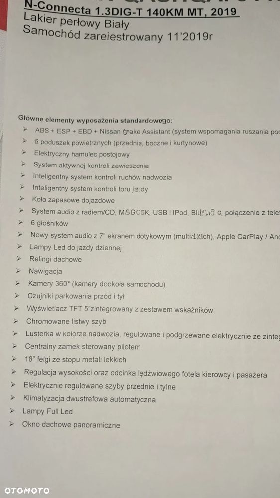 Używany Nissan Qashqai 2019 - 69 000 PLN, 54 500 km - Otomoto.pl