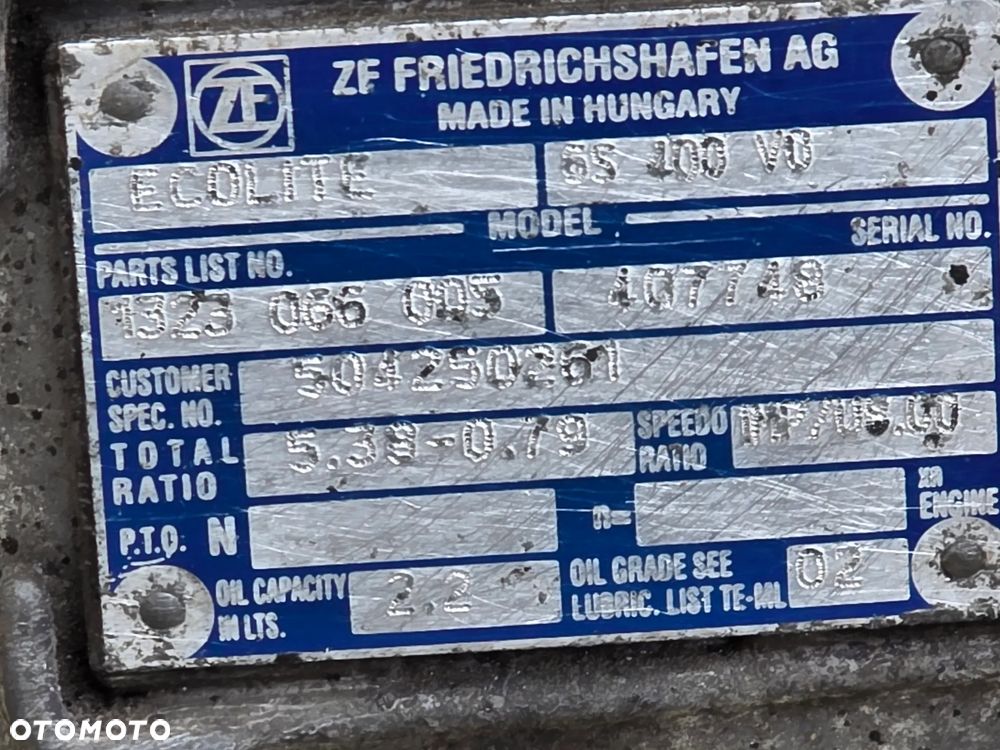 IVECO DAILY IV 06-14 SKRZYNIA BIEGÓW 3.0 HPI 6-BIEGOW 6S400 1L - 5