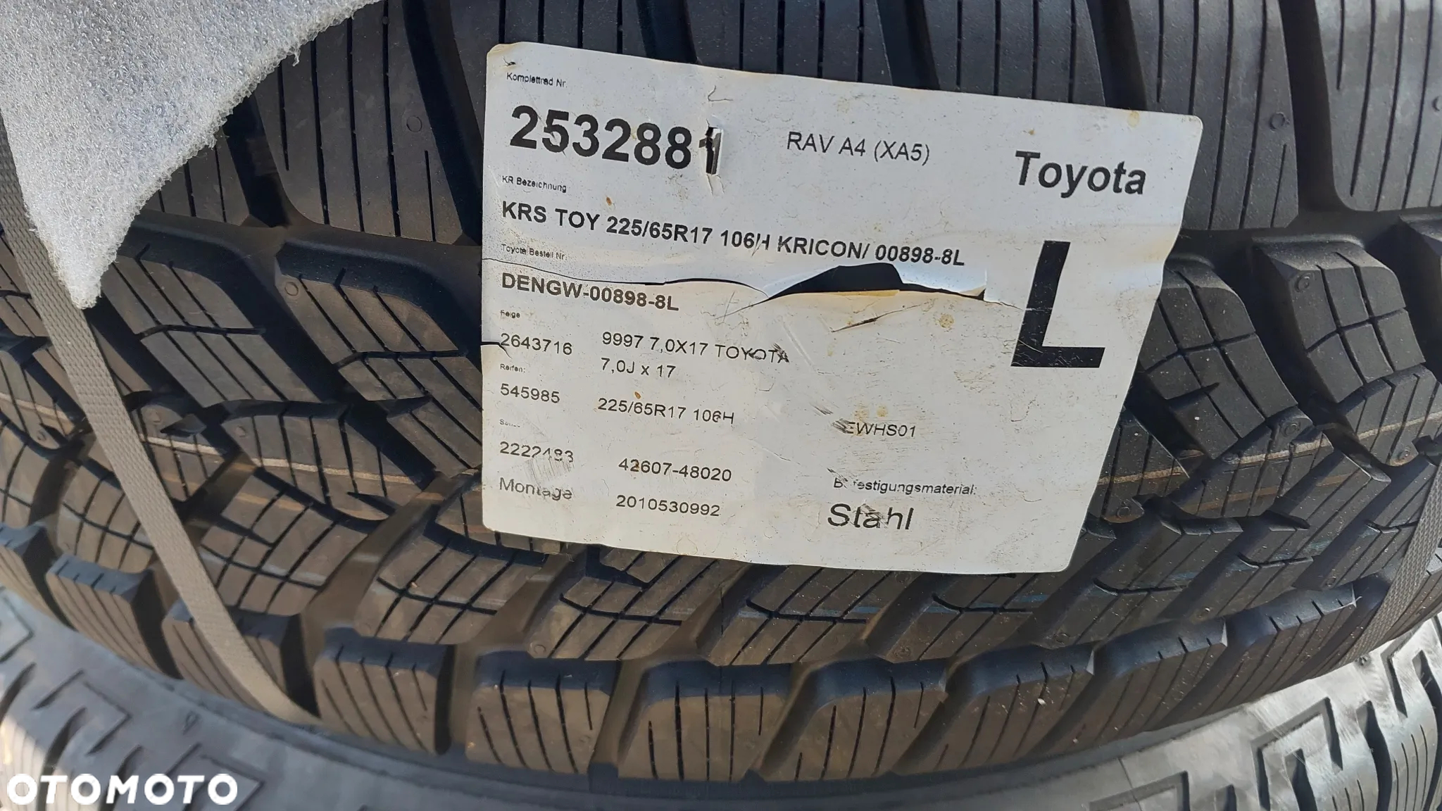 Komplet kol zimowych 6,5"x17" 5x114,3 ET39 RAV4 225/65r17 FULDA Nowe czujniki cisnienia - 8