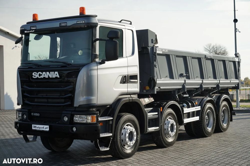Scania G 450 / 8x4 / BASCULATOR 2 LATERAL / HYDRODOXY / BORDMATIC / MEILLER KIPPER / OPTICRUISE / EURO 6 - 11