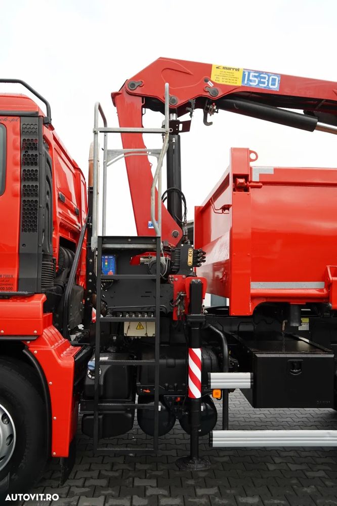 MAN TGS 26.400 / 6x4 / BASCULĂ DUBLĂ + HDS HMF 1530 K2 / HIDRODOXIE LATERALĂ / GRAPPER / TELECOMANDĂ / NAVIGAȚIE / - 22