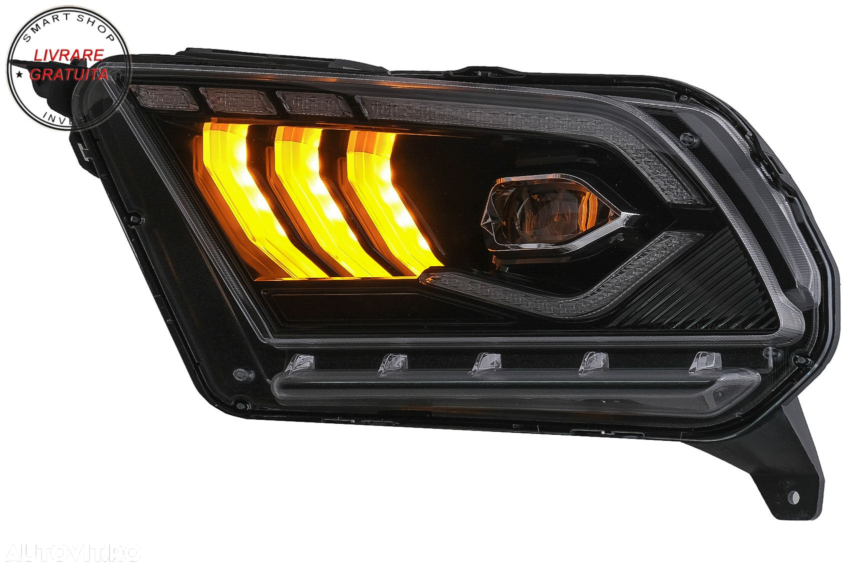Faruri Full LED Ford Mustang V (2010-2014) cu Semnal Dinamic Secvential- livrare gratuita - 11