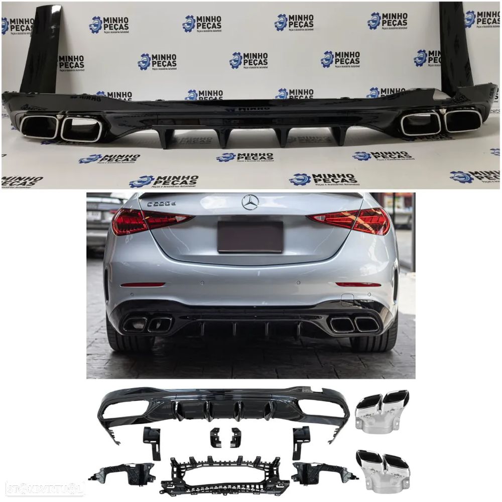 Difusor Traseiro Mercedes Novo C (W206) C63S AMG - 1