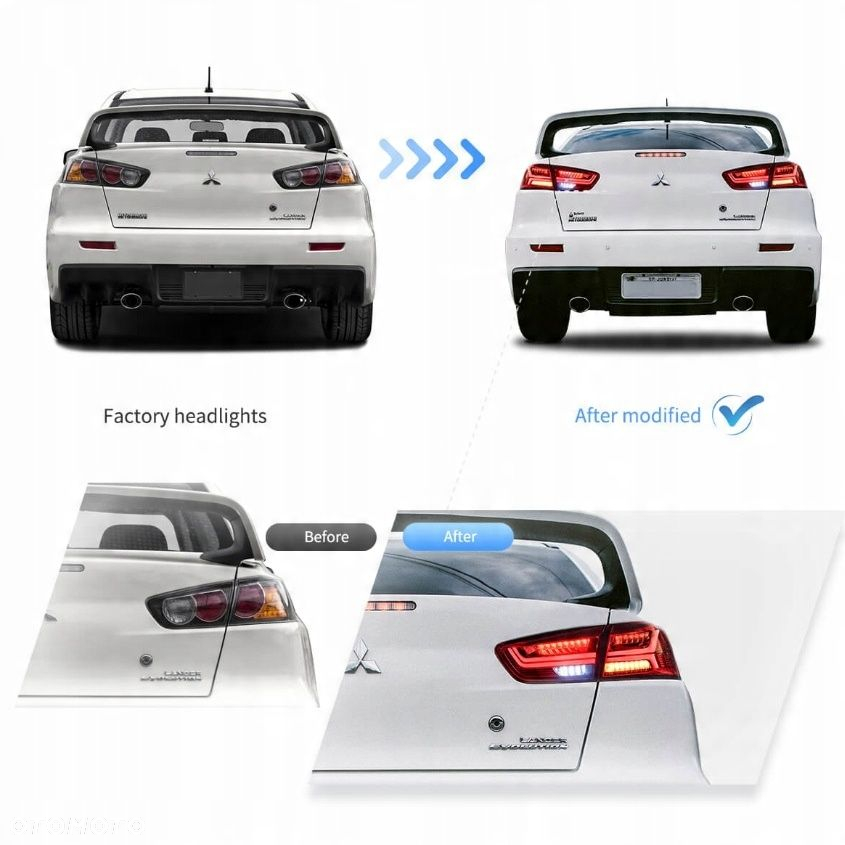Lampy tyl ne kpl Vland Led Bar Neon Diody Tuning Mitsubishi Lancer VIII 8 - 7