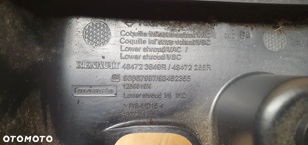 Osłona obudowa kolumny kierowniczej Opel Vivaro B Trafic III 484719846R 93867996 - 6
