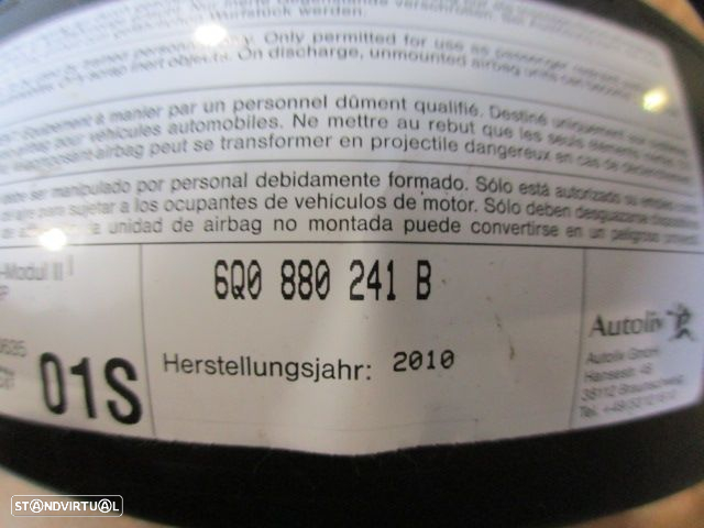 Airbag Banco 6Q0880241B SKODA FABIA 2 SW 2011 1.6TDI 90CV 5P CINZA FE - 3