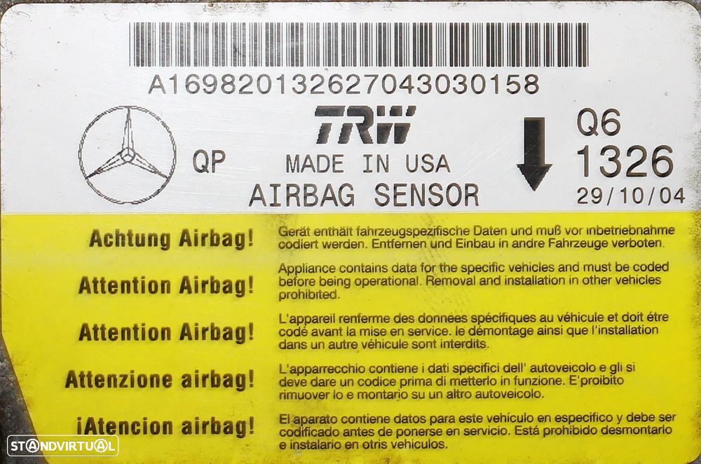 CENTRALINA DE AIRBAG MERCEDES A169 - 5