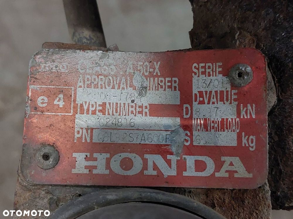 HAK HOLOWNICZY + TABLICZKA + WIĄZKA HONDA STREAM I - 3