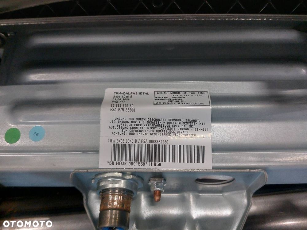 ZESTAW AIRBAG POSTRZAŁOWY KOKPIT CITROEN C4 PICASSO I - 15