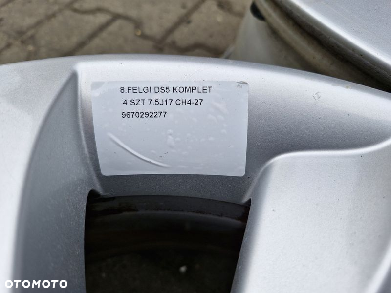 CITROEN DS5 FELGI ALUMINIOWE ALUFELGI 17'' CALI 7.5J CH4-27 9670292277 - 6