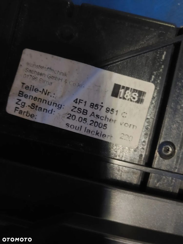 Tunel środkowy sterownik MMI Audi A6 C6 KOMPLETNY 4F1862533 Schowek cupholder 4F1857951C Panel podświetlenie biegów 4F1713463B dźwignia dźwigienka włącznik hamulca ręcznego - 5