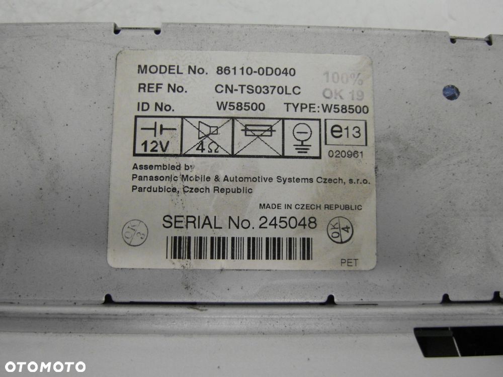 WYŚWIETLACZ TOYOTA YARIS I (P1) 861100D040 - 3