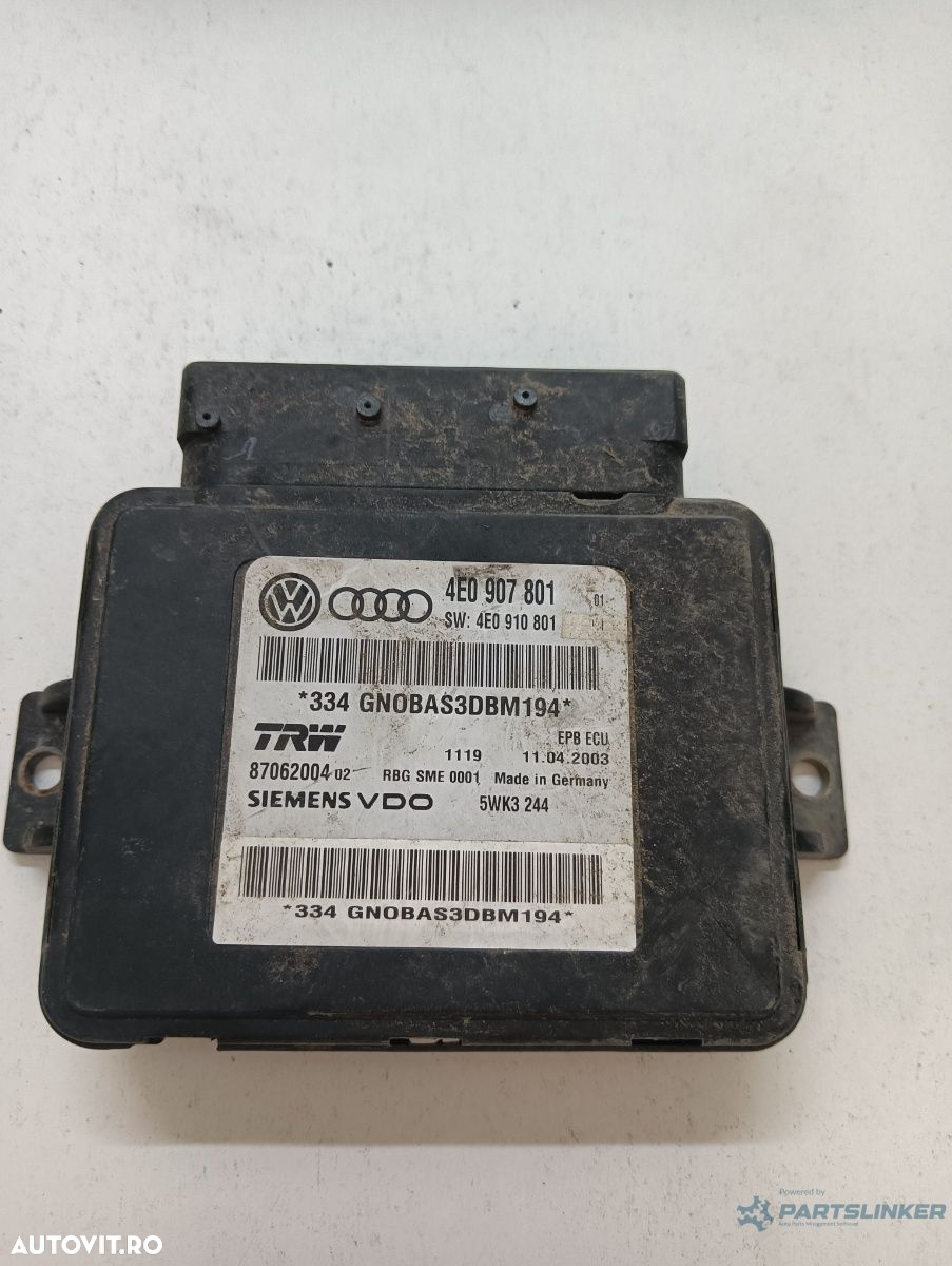 Calculator frana de mana  AUDI A8 II 4E2, 4E8 2002 - 2010 4e0907801 - 2