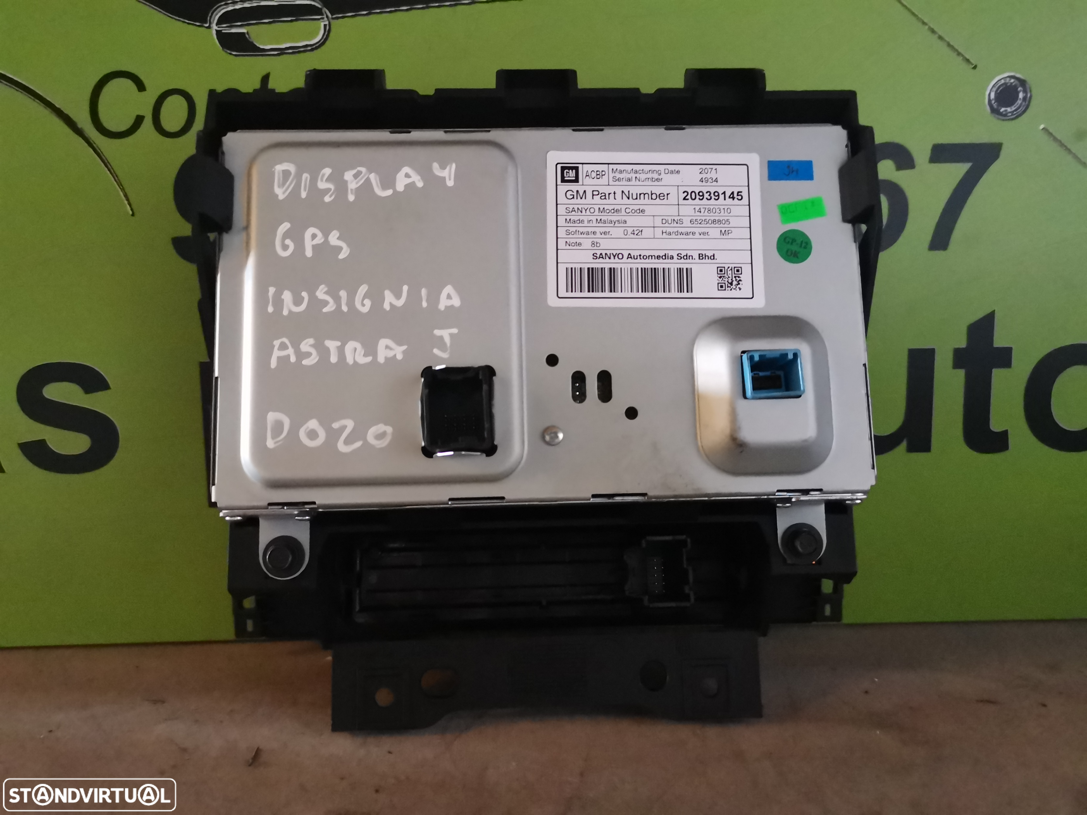 OPEL ASTRA J RÁDIO DISPLAY ECRÃ - D020 R126 - 3