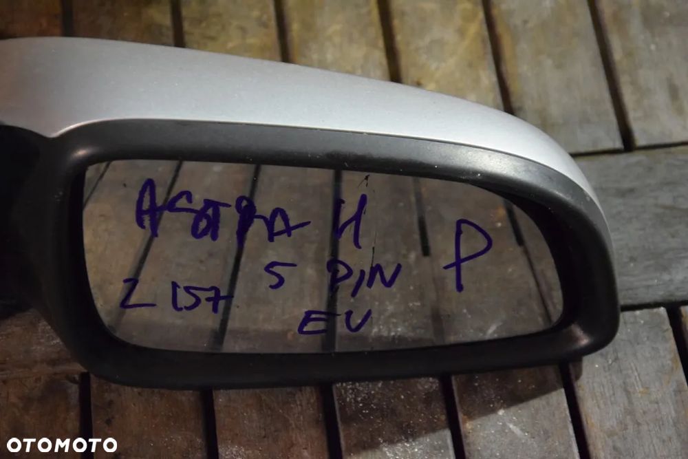 Opel Astra H Lusterko prawe 5 PIN srebrne Z157 EUROPA - 5