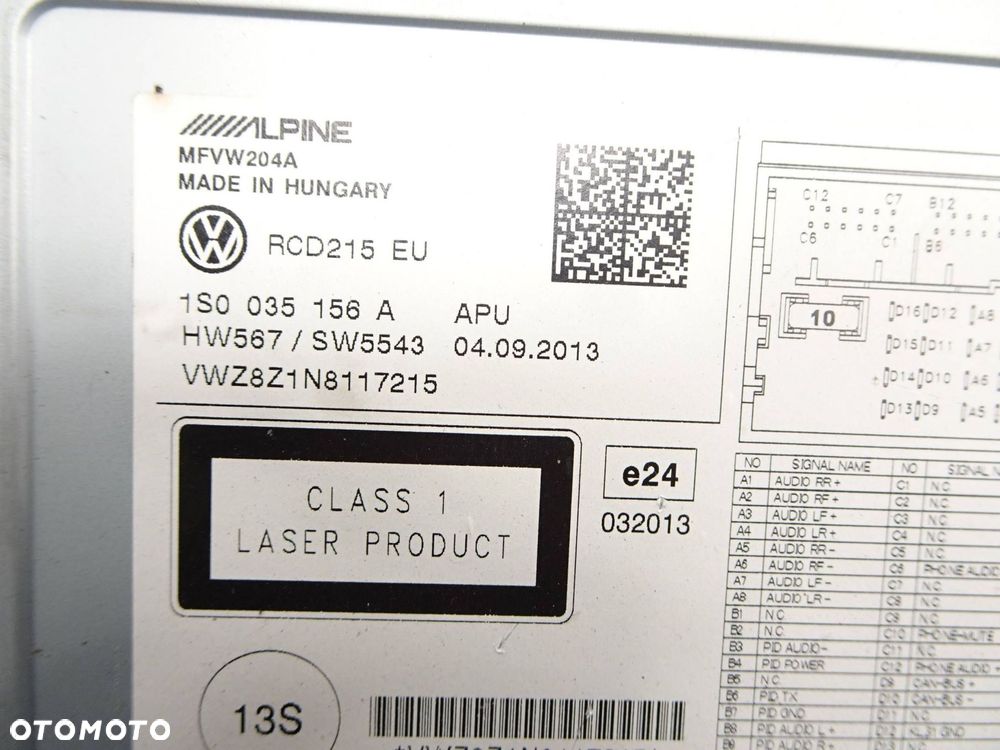 radio cd volkswagen up 1s0035156a - 8