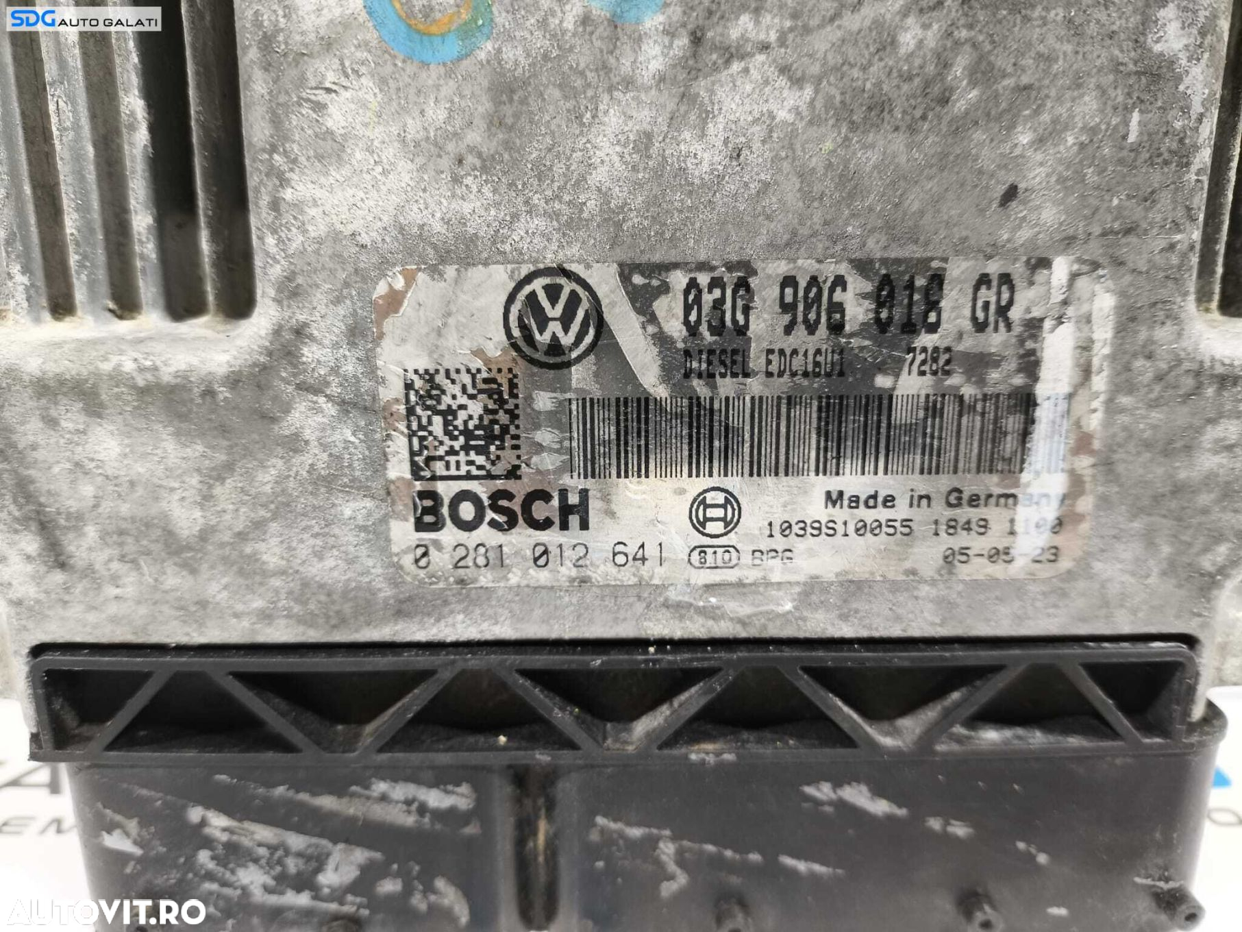 Kit Pornire Complet ECU Calculator Motor Ceas Ceasuri Instrumental Bord Cheie Chei Cip Imoblizator Volkswagen Golf 5 1.9 TDI 2004 - 2008 Cod 03G906016GR 0281012641 [L2282] [L2283] - 3
