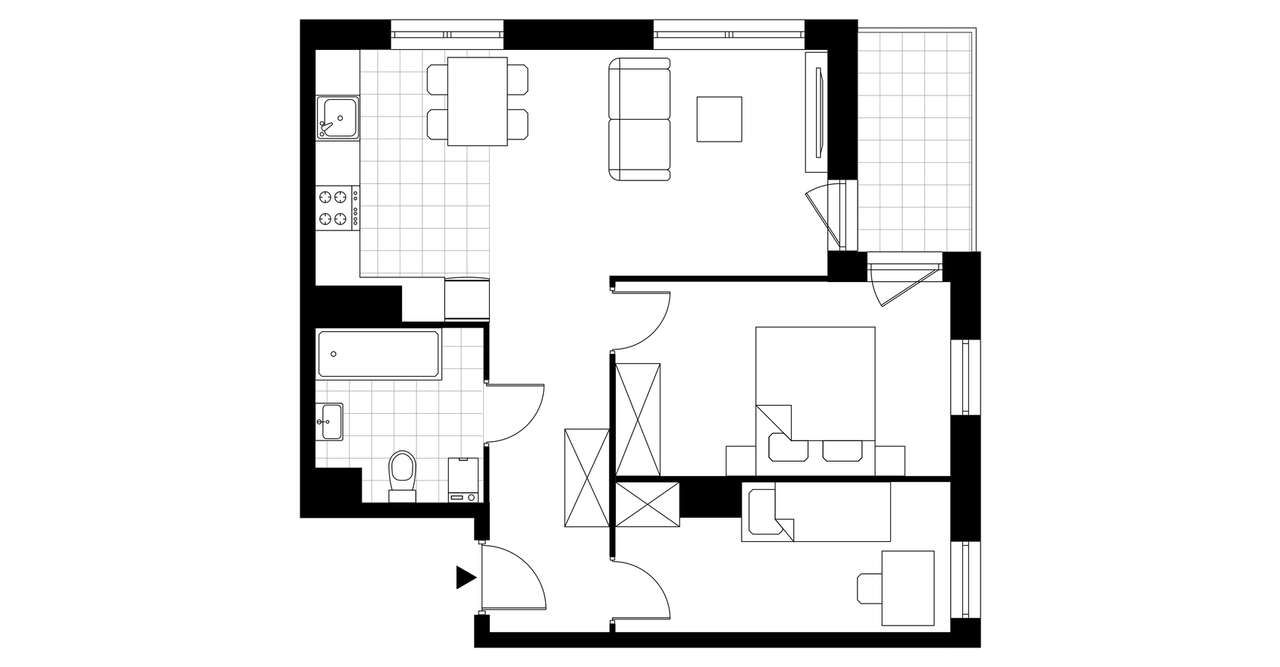 3-pokojowe mieszkanie 54m2 + balkon - Pełny obrazek: 4/14